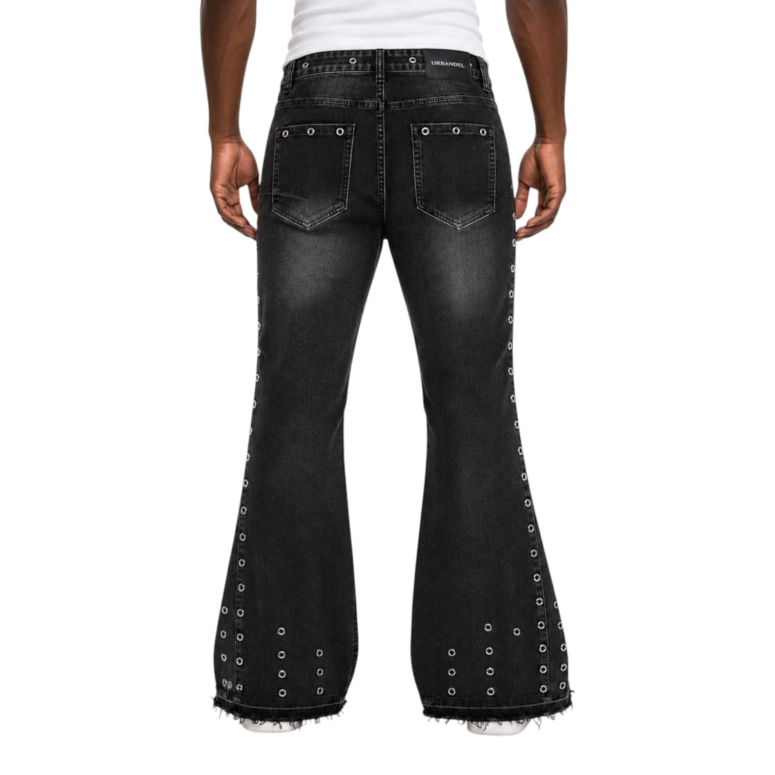 Blackout Grommet Flare Denim