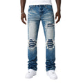 Glacier Rib Distressed Stack Denim