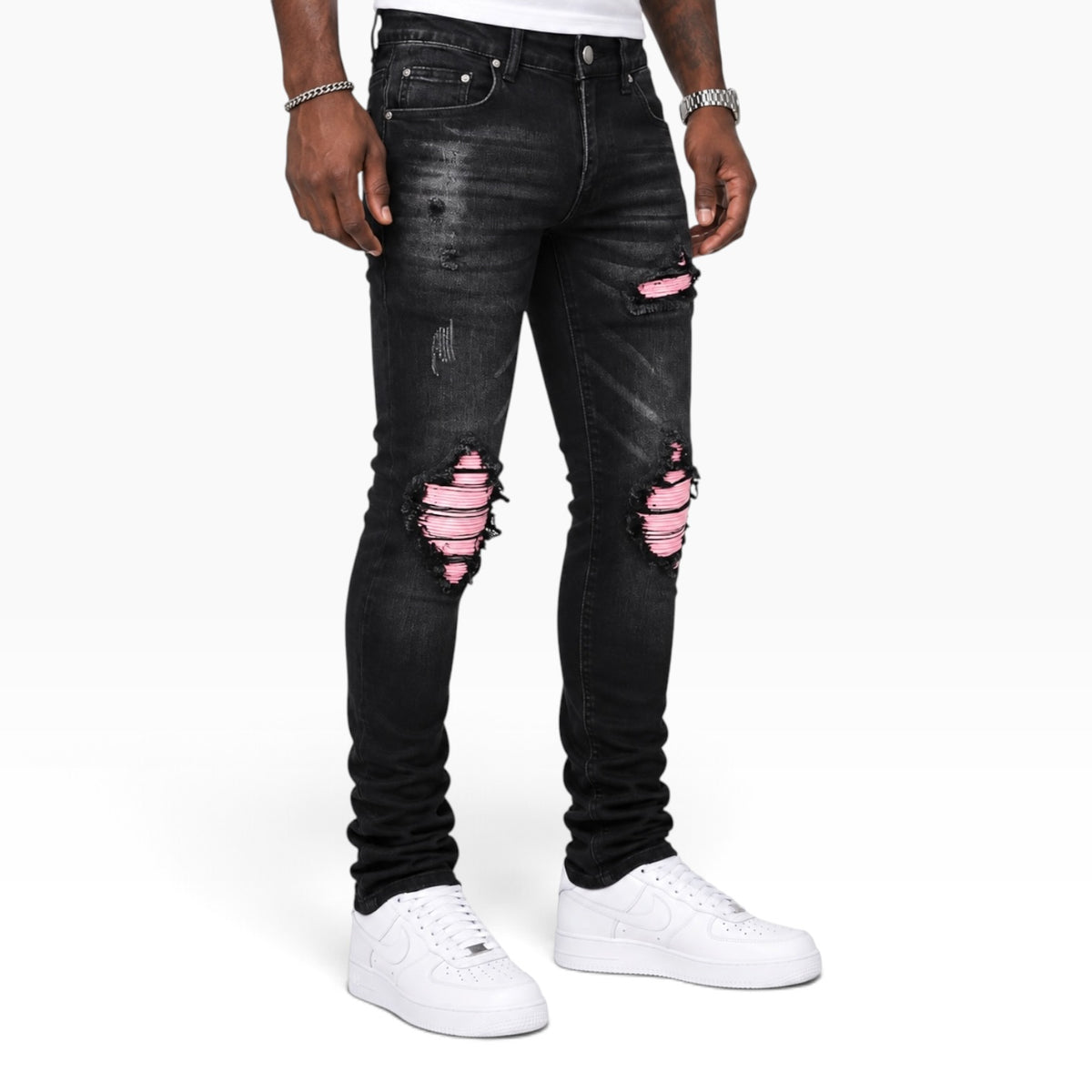 Midnight Rose Distressed Denim