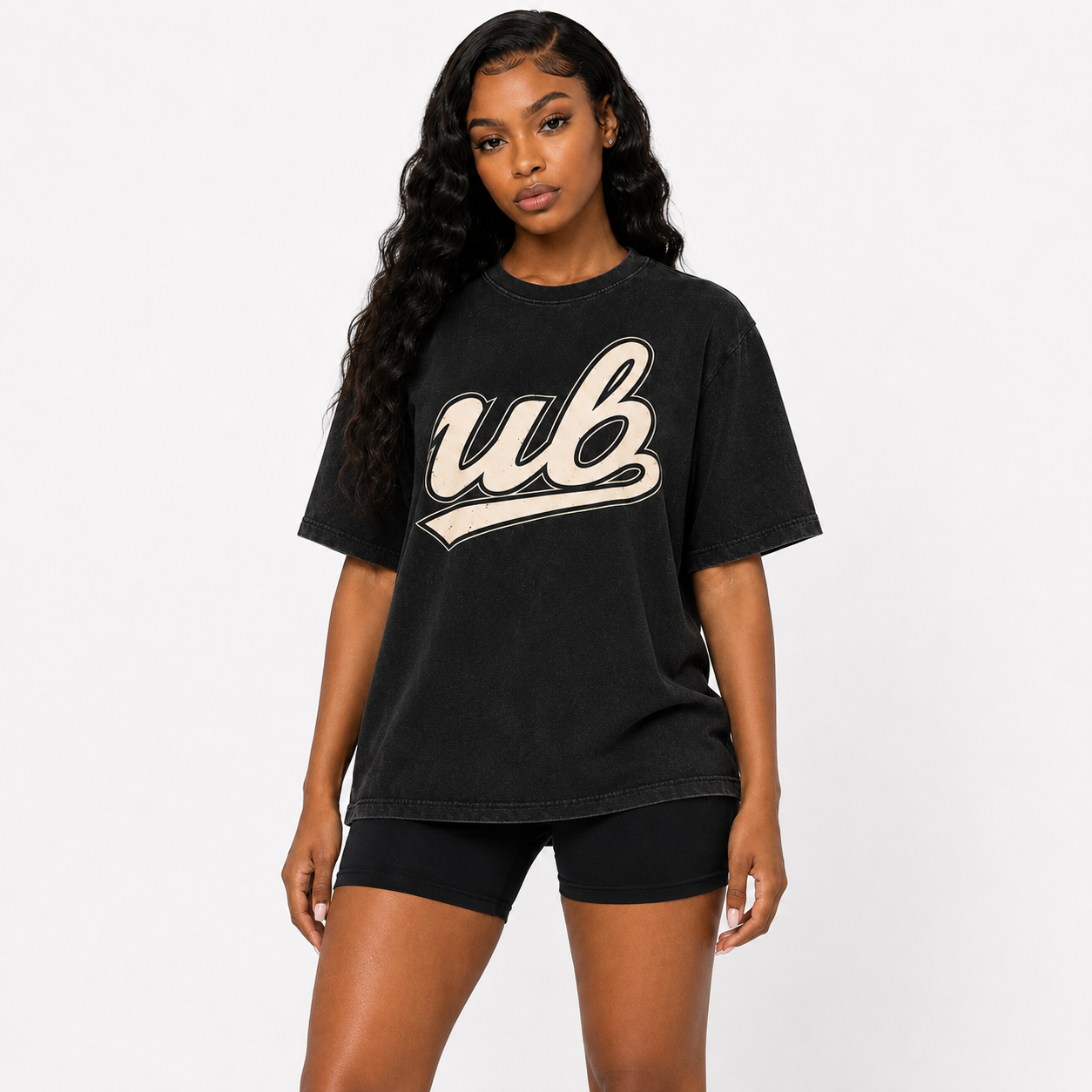 UB Vintage Script Tee – Washed Black