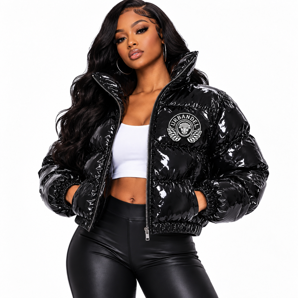Bull Legacy Cropped Puffer Jacket – Black