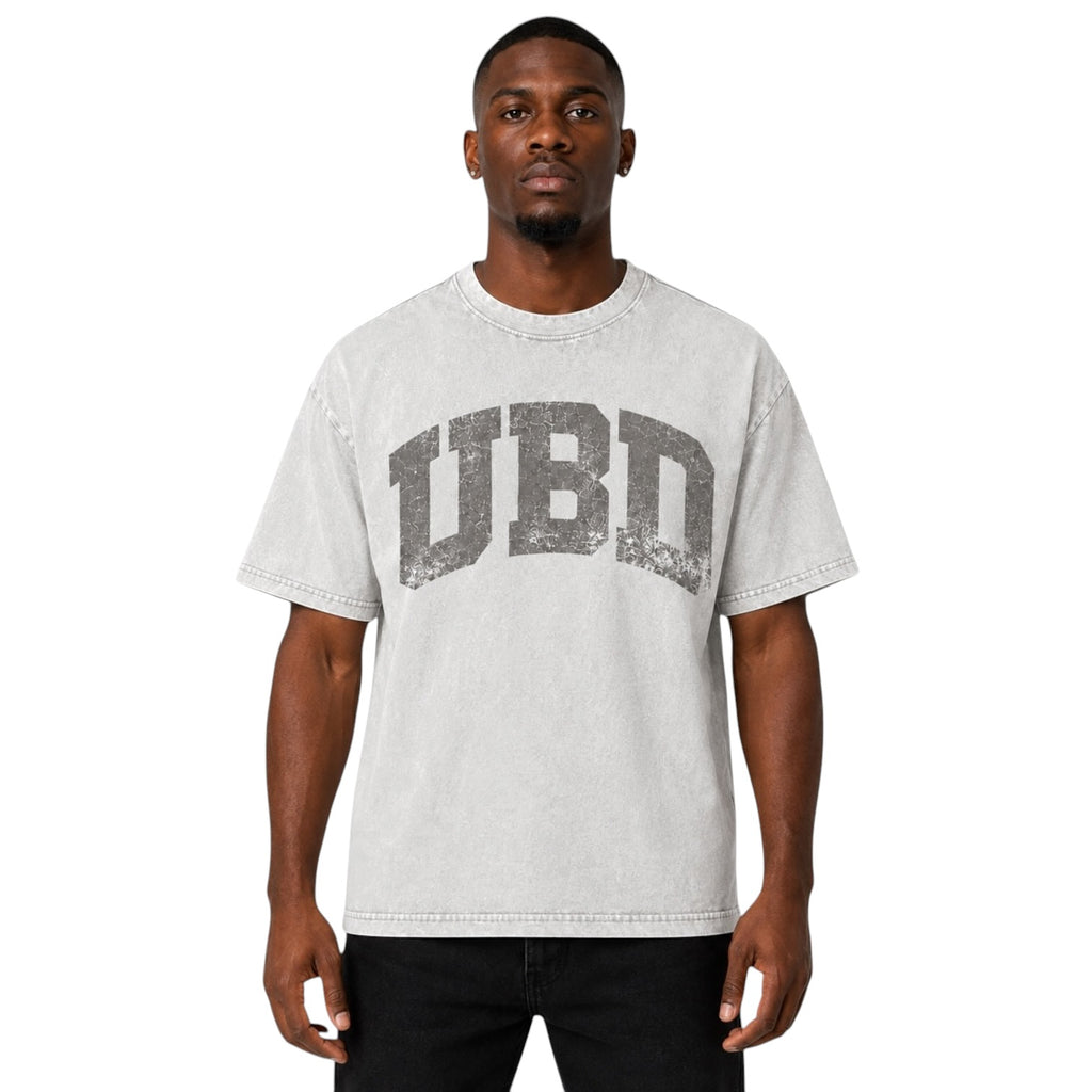 Cracked UBD Varsity Tee – Vintage White