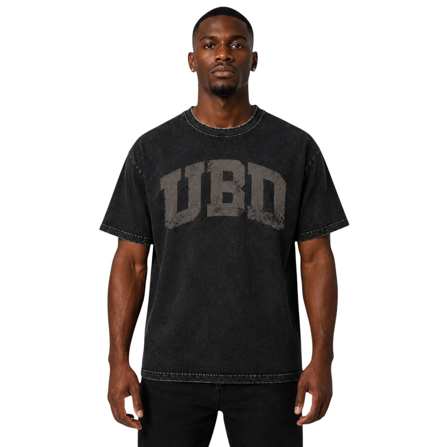Cracked UBD Varsity Tee – Vintage Black