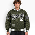 City Legends Satin Varsity Jacket - Green