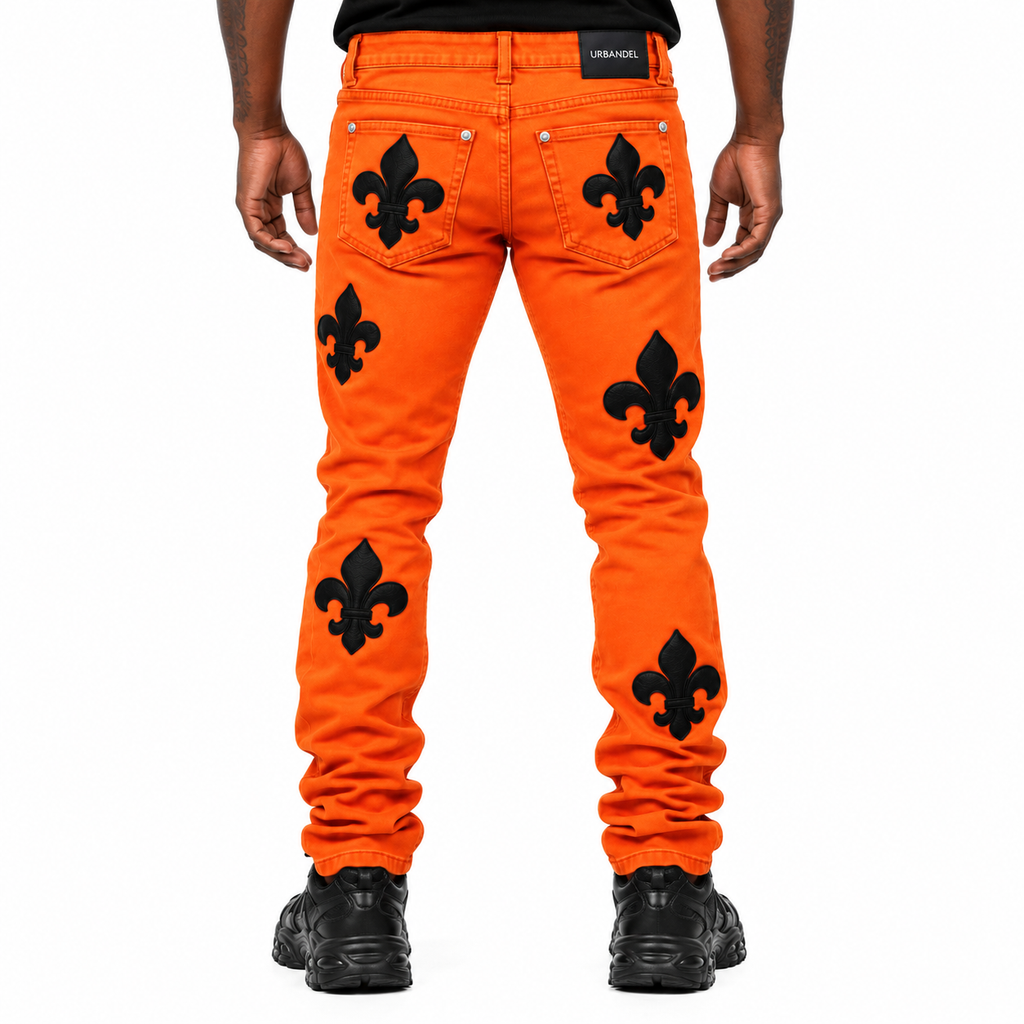 Fleur Legacy Leather Appliqué Stacked Denim