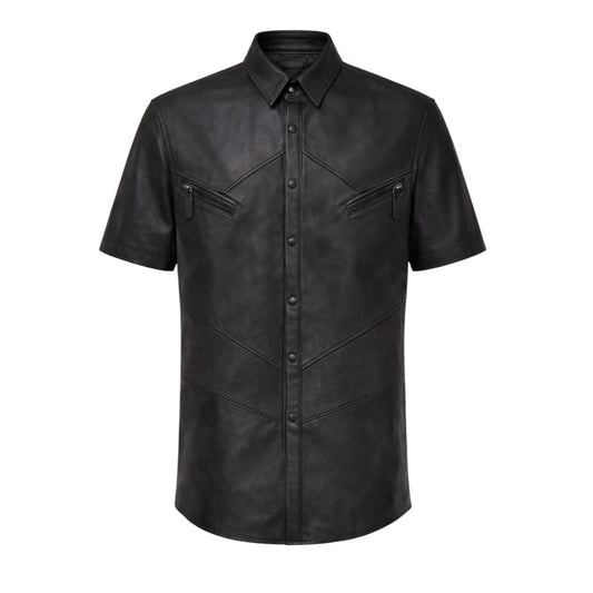 Midnight Apex” Leather Shirt