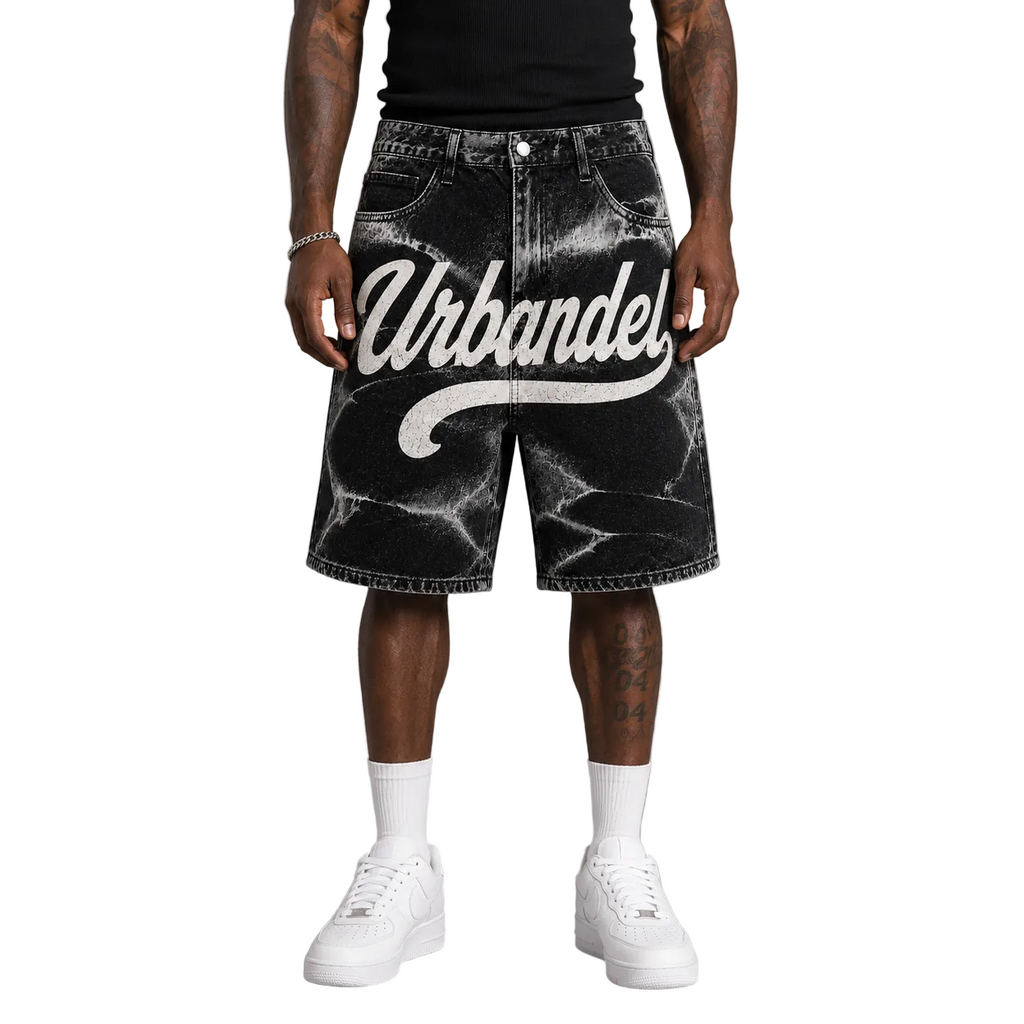 Lightning Wash Denim Shorts