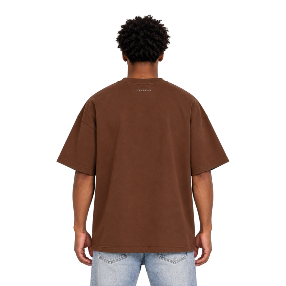 City Legends Denim Appliqué Tee – Chocolate Brown