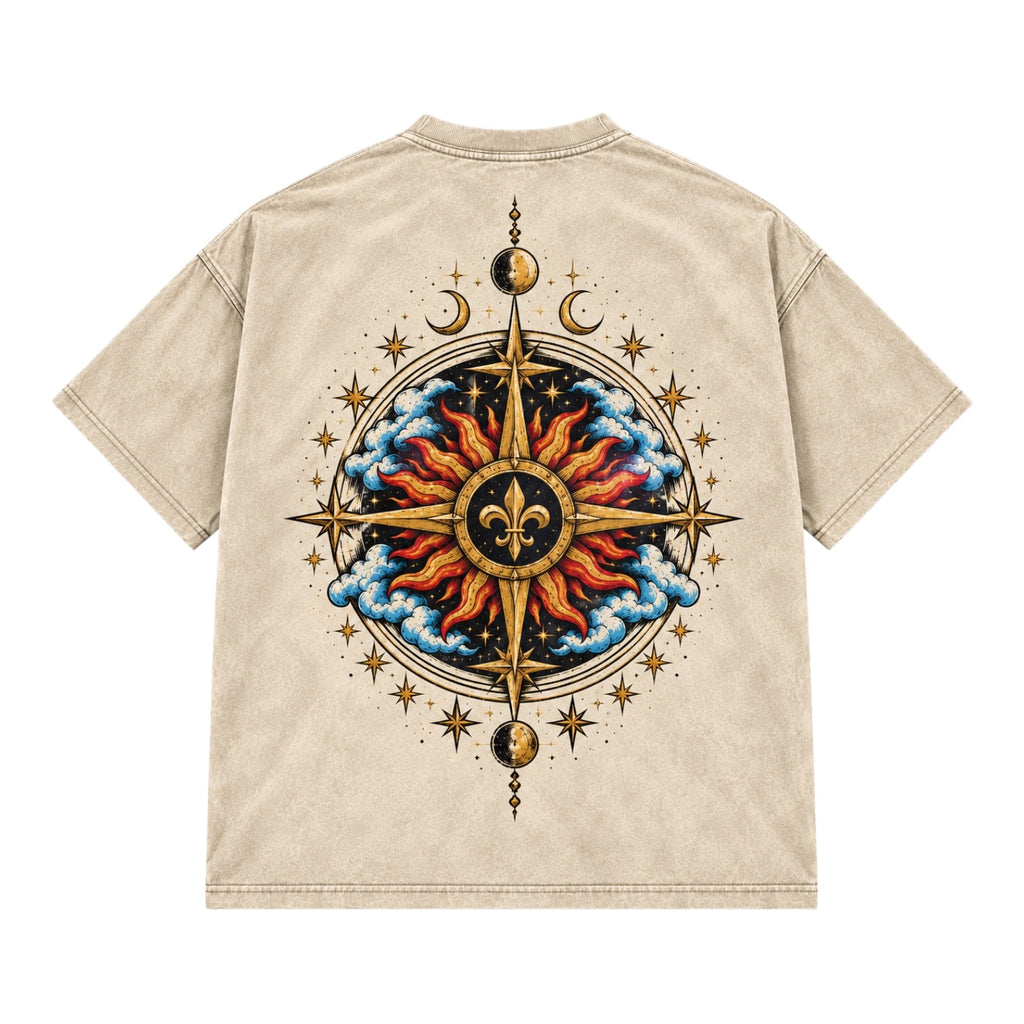 Earned Not Given Celestial Compass Heavyweight Tee – Vintage Cream