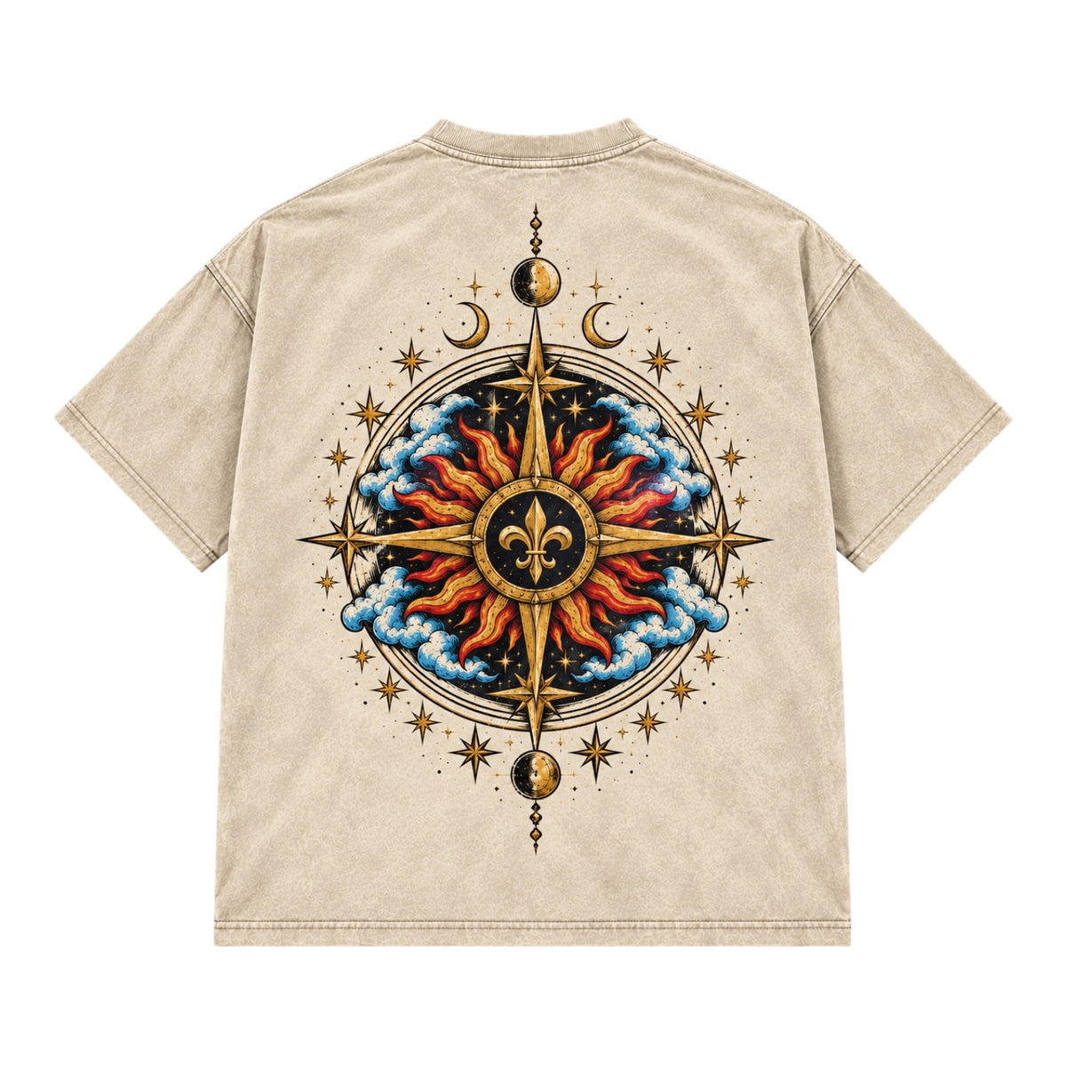 Earned Not Given Celestial Compass Heavyweight Tee – Vintage Cream