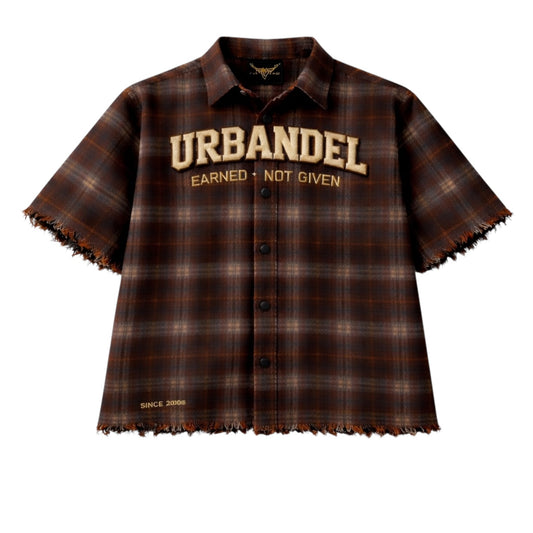 Earned Not Given Plaid Button Up