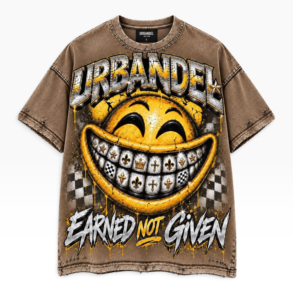 Earned Smile Heavyweight Tee – Washed Brown