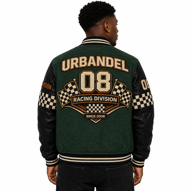 Iron Circuit 08” Real Leather Varsity Jacket