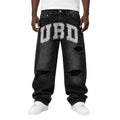 Cracked UBD Distressed Denim – Washed Black