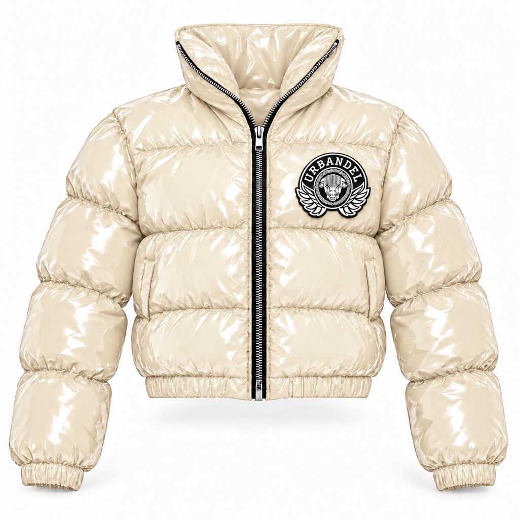 Bull Legacy Cropped Puffer Jacket – Pearl Cream