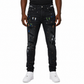 Midnight Splatter” Distressed Denim