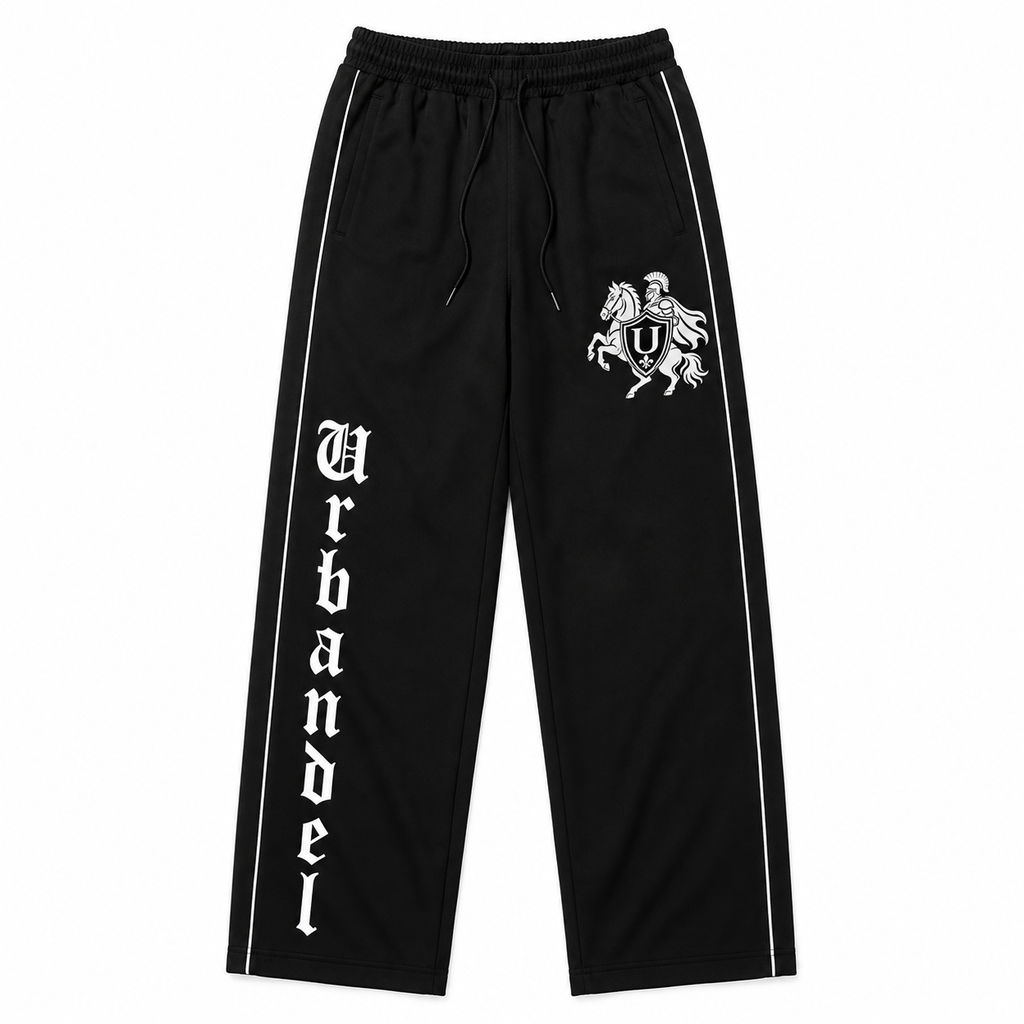 Unknown Warrior Wide-Leg Track Pants – Black