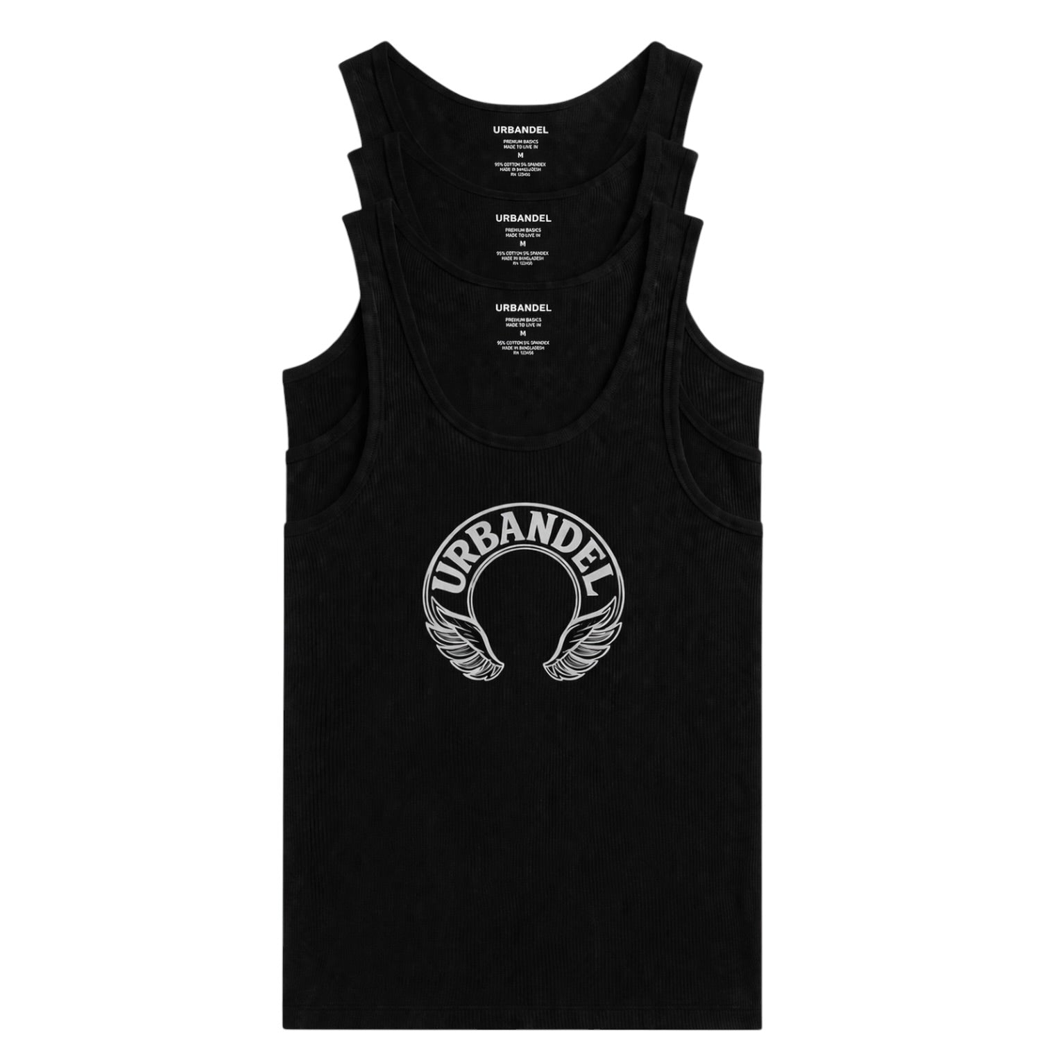 Halo Wing” Ribbed Tank (3-Pack)