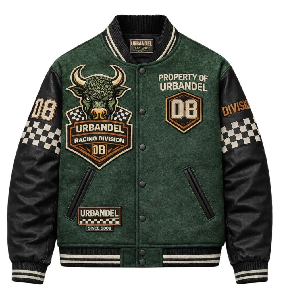 Iron Circuit 08” Real Leather Varsity Jacket