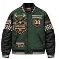 Iron Circuit 08” Real Leather Varsity Jacket