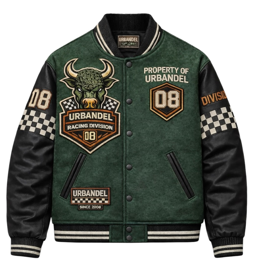 Iron Circuit 08” Real Leather Varsity Jacket