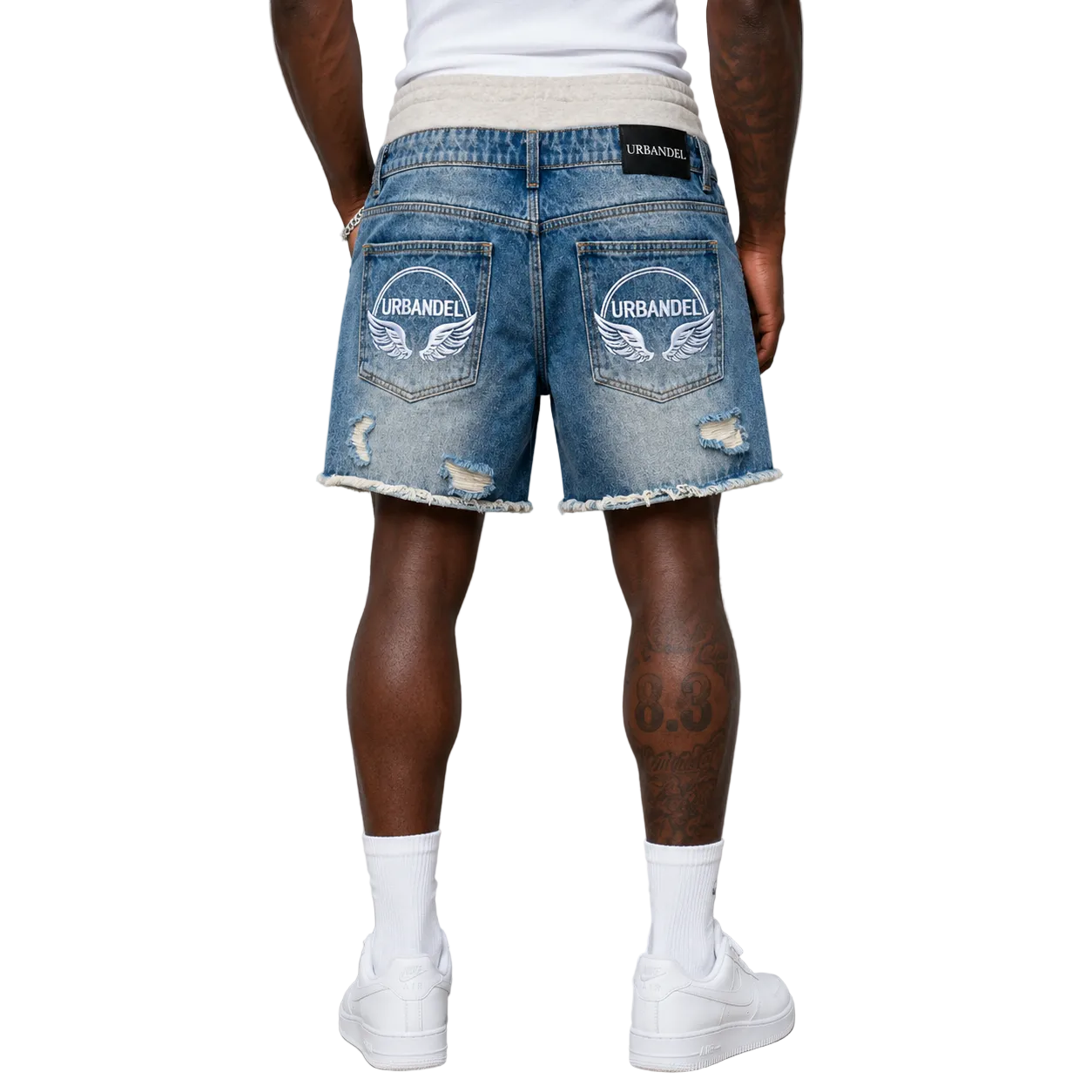 Angel Core Distressed Denim Shorts