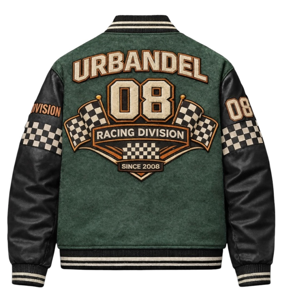 Iron Circuit 08” Real Leather Varsity Jacket