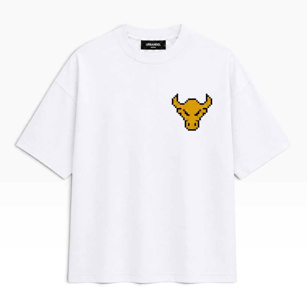 Pixel Bull Essential Tee – White
