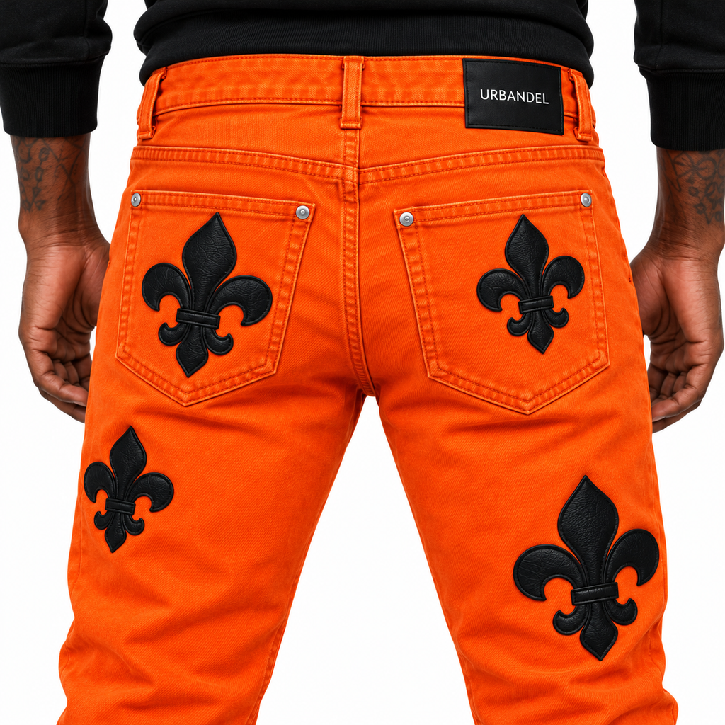Fleur Legacy Leather Appliqué Stacked Denim