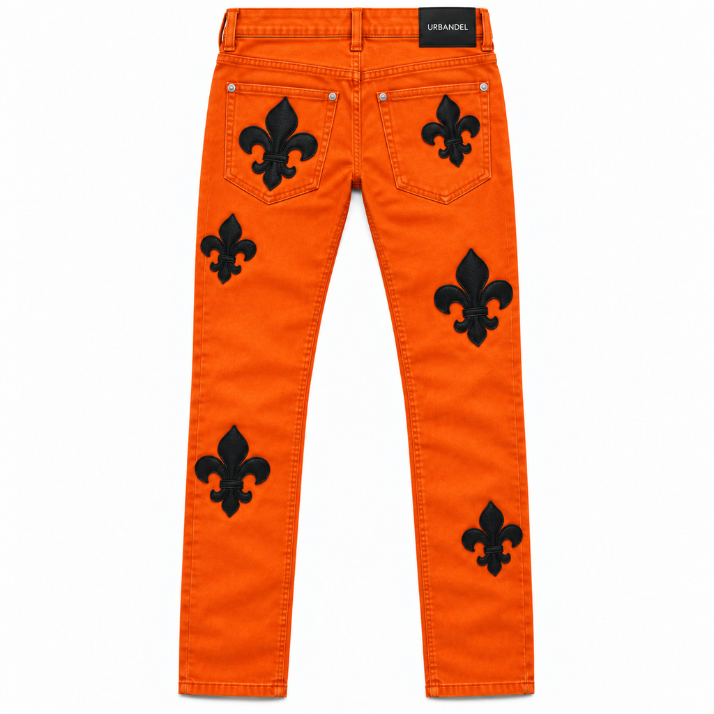 Fleur Legacy Leather Appliqué Stacked Denim