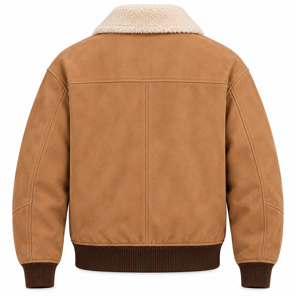Heritage Sherpa Collar Suede Bomber Jacket