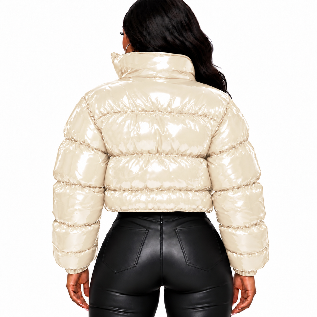 Bull Legacy Cropped Puffer Jacket – Pearl Cream