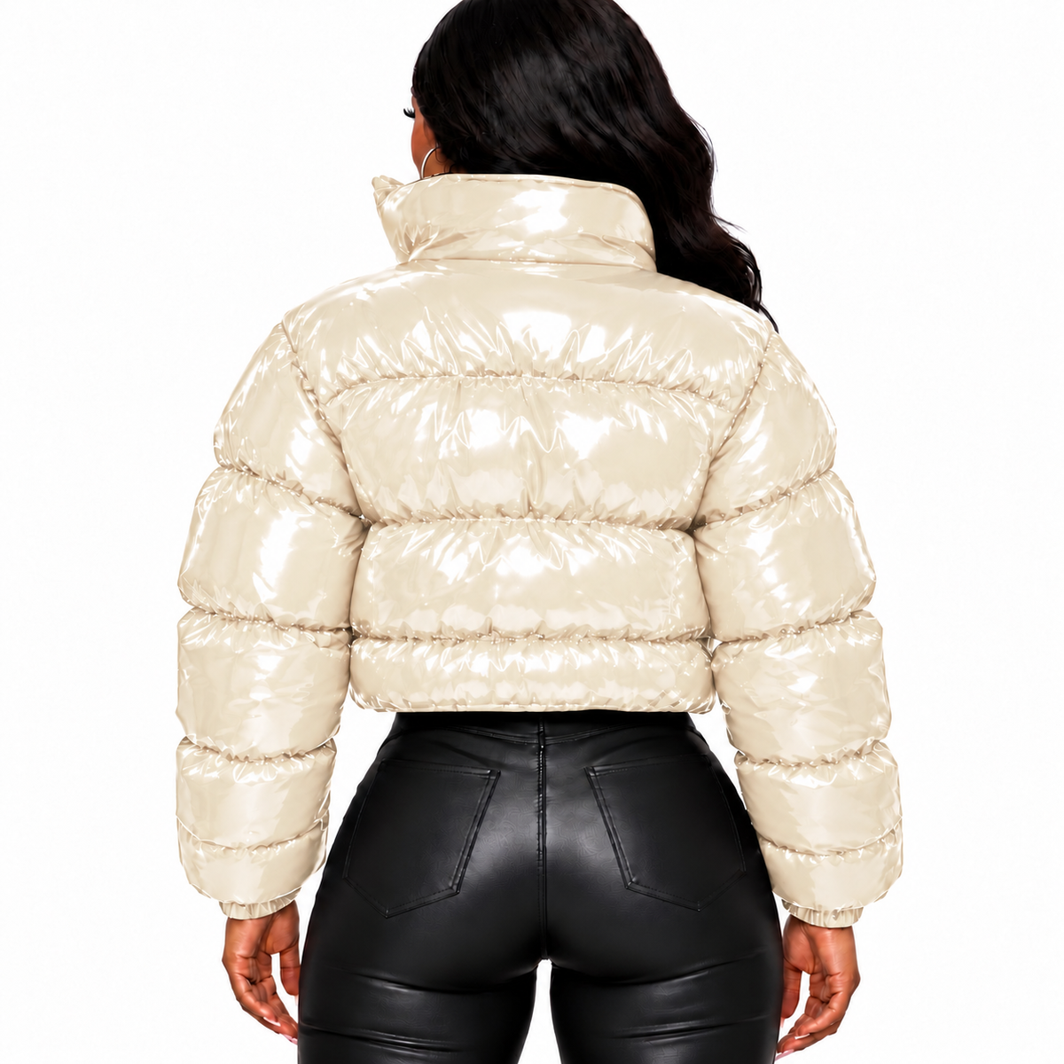 Bull Legacy Cropped Puffer Jacket – Pearl Cream