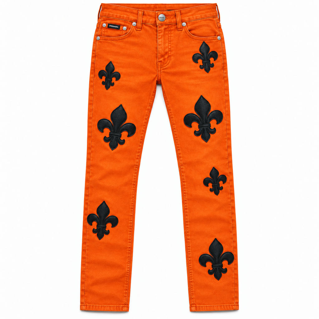 Fleur Legacy Leather Appliqué Stacked Denim