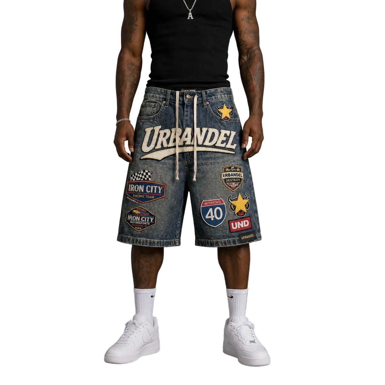 Interstate 40 Racing Denim Shorts