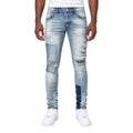 Ice Wash Distressed Stacked Denim