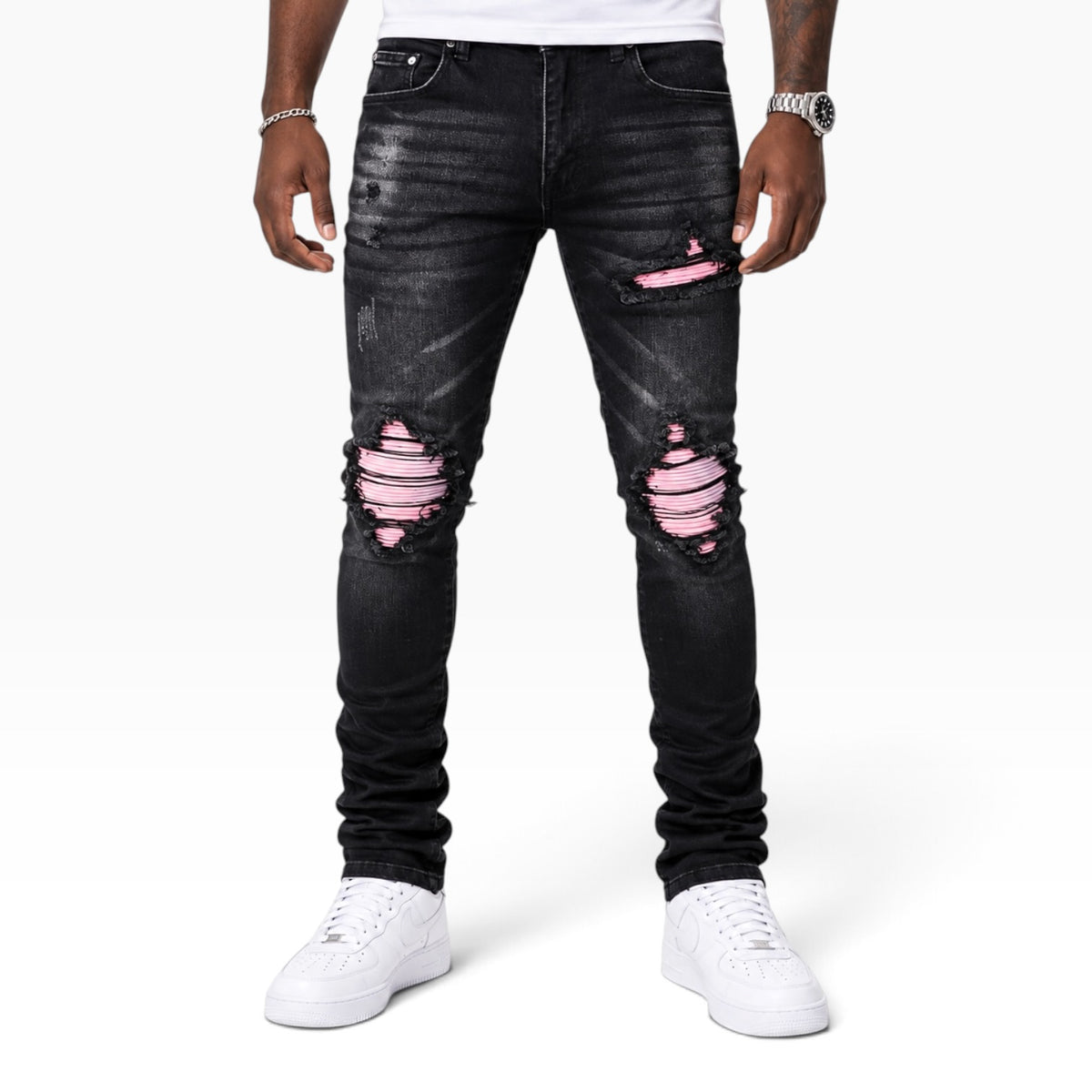 Midnight Rose Distressed Denim
