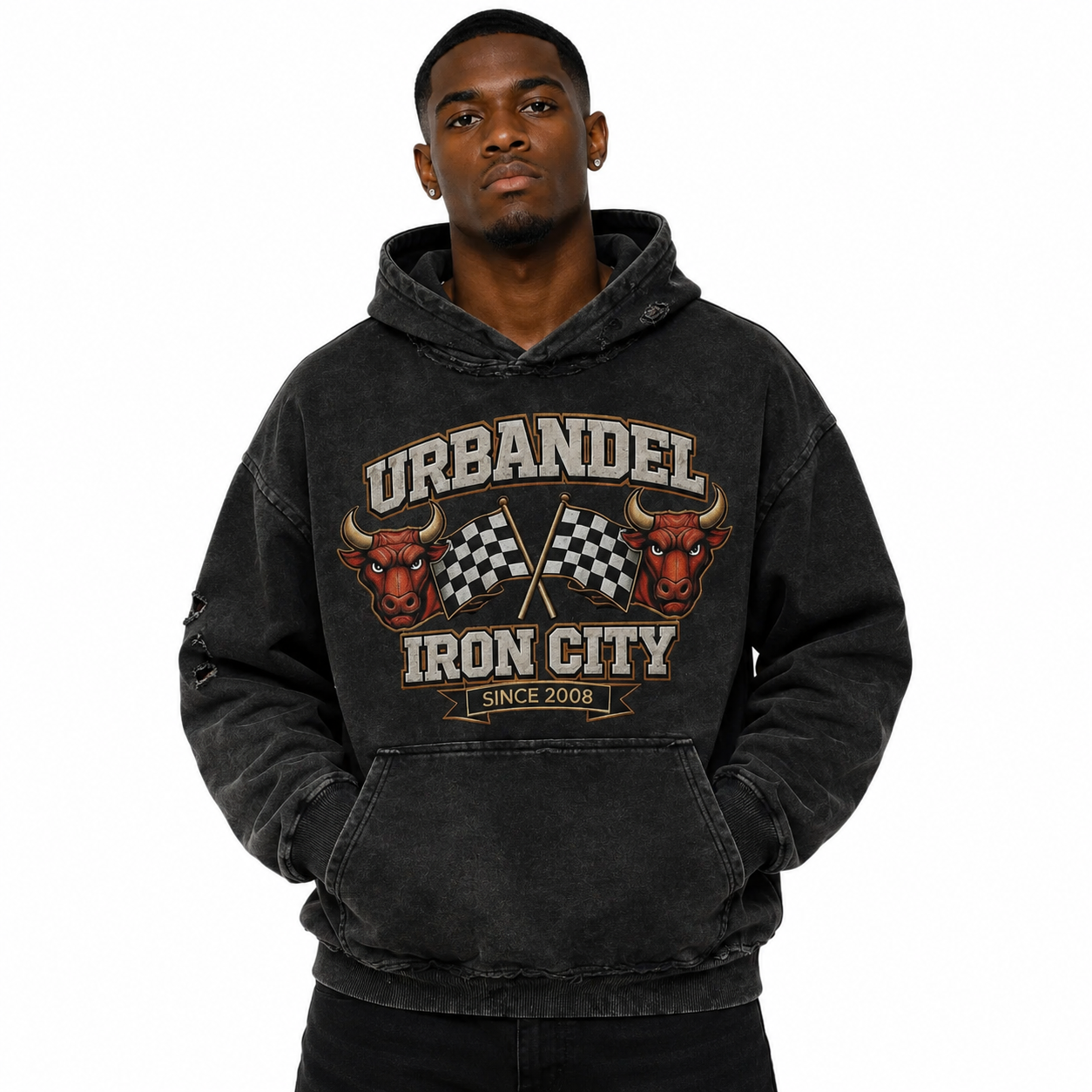 Iron City Bull” Vintage Hoodie