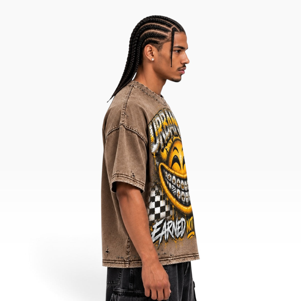Earned Smile Heavyweight Tee – Washed Brown