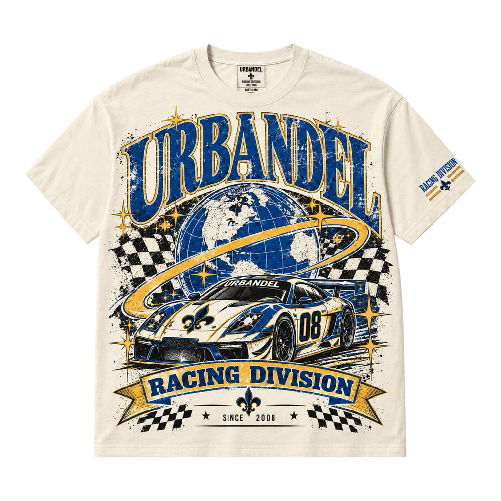 Racing Division 08 World Tour Heavyweight Tee – Vintage Cream