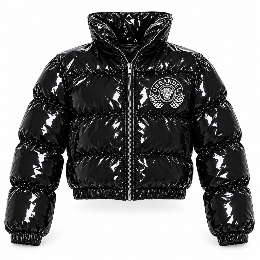 Bull Legacy Cropped Puffer Jacket – Black