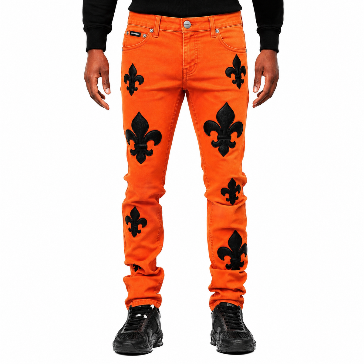 Fleur Legacy Leather Appliqué Stacked Denim