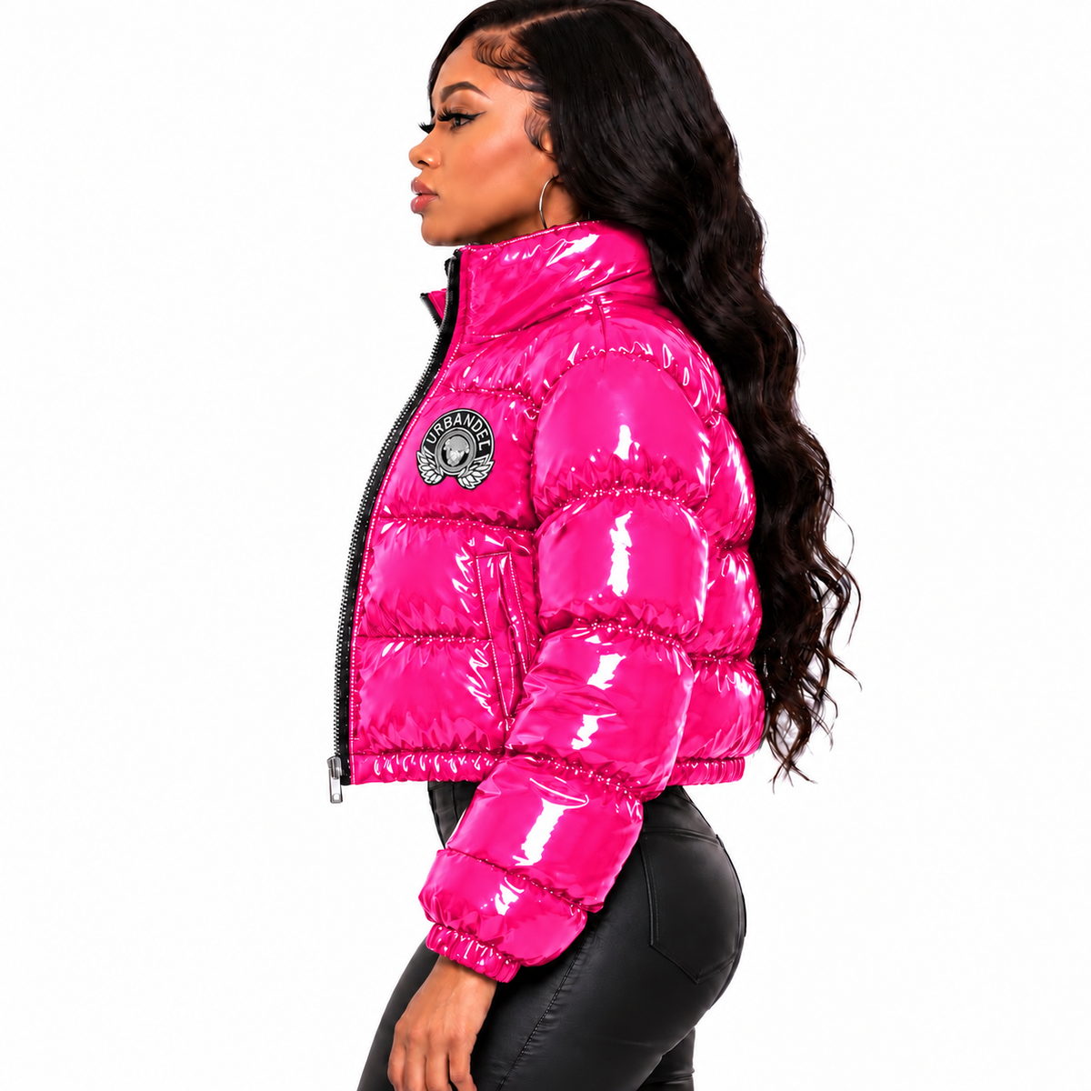 Bull Legacy Cropped Puffer Jacket – Pink