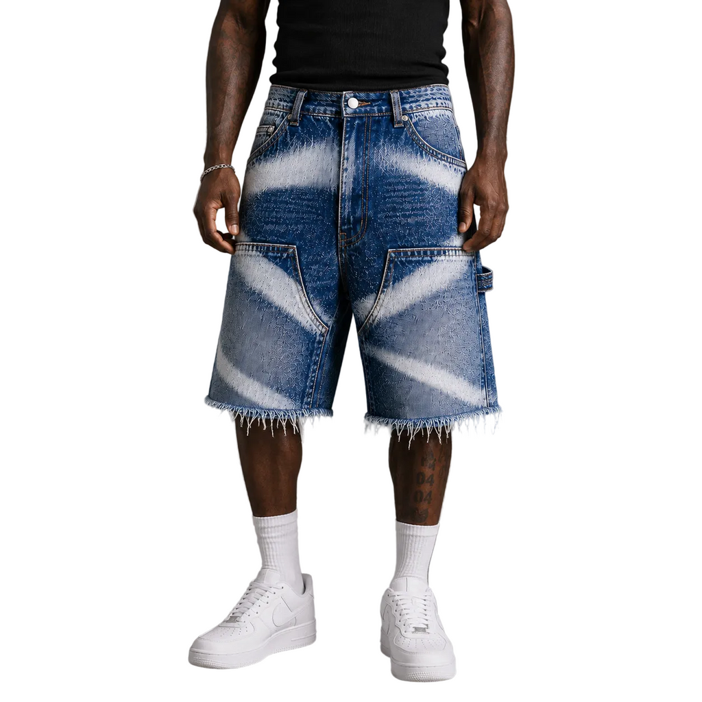 X-Strike Drift” Rhinestone Denim Shorts