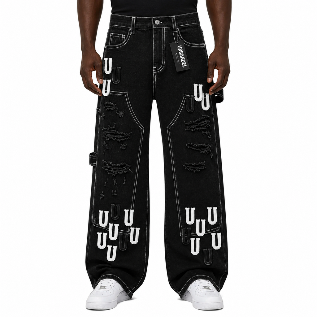 Iron Utility U” Distressed Denim (Black)