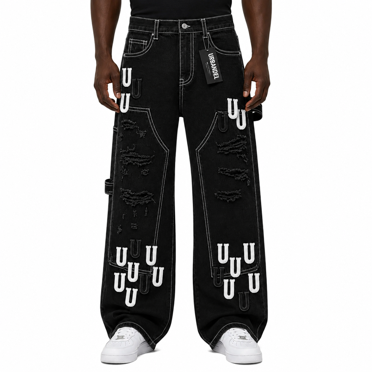 Iron Utility U” Distressed Denim (Black)