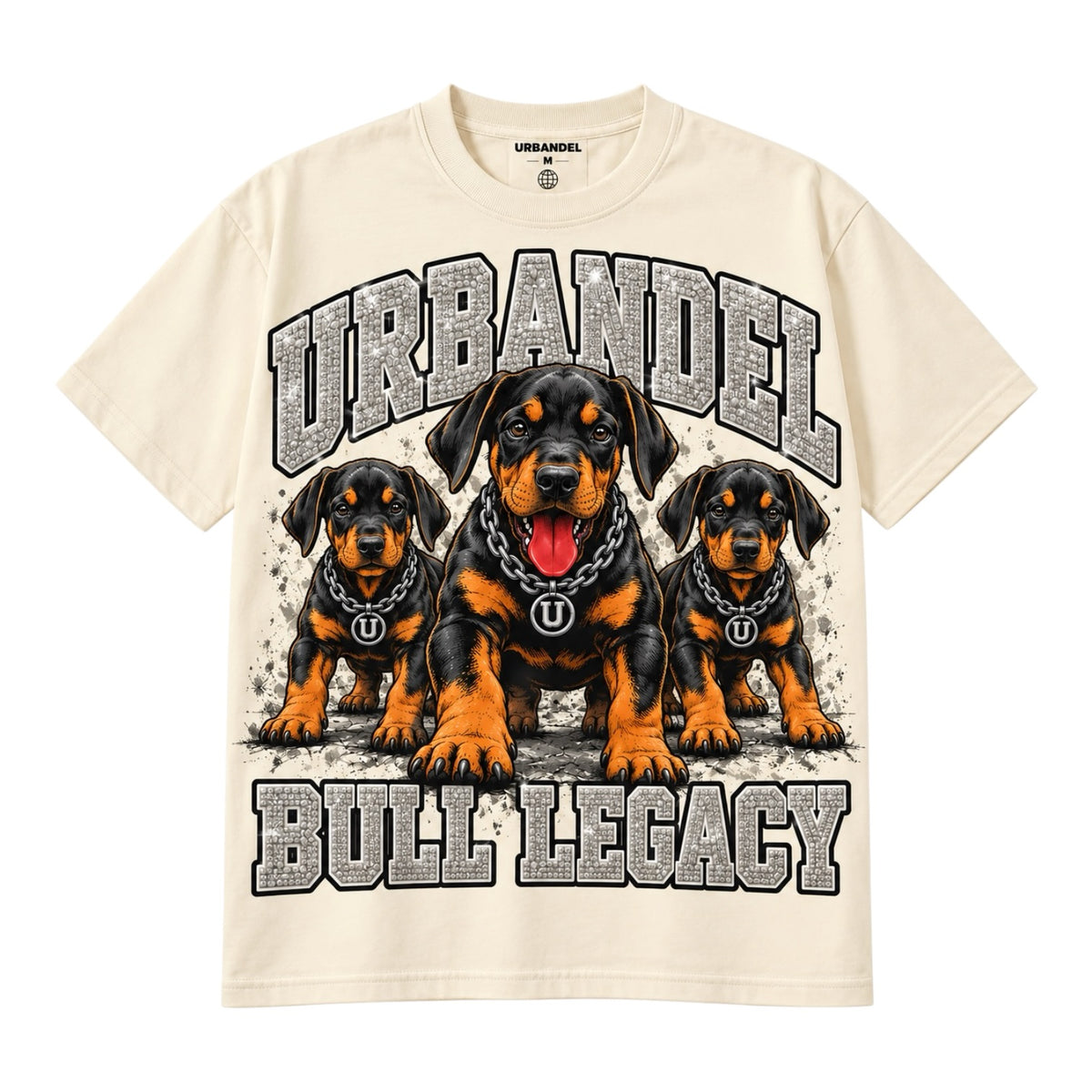 Bull Legacy Rottweiler Graphic Heavyweight Tee – Cream