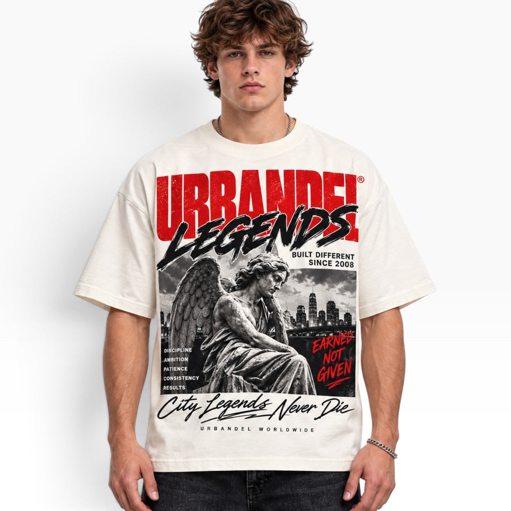 City Legends Never Die Heavyweight Tee - Vintage Cream