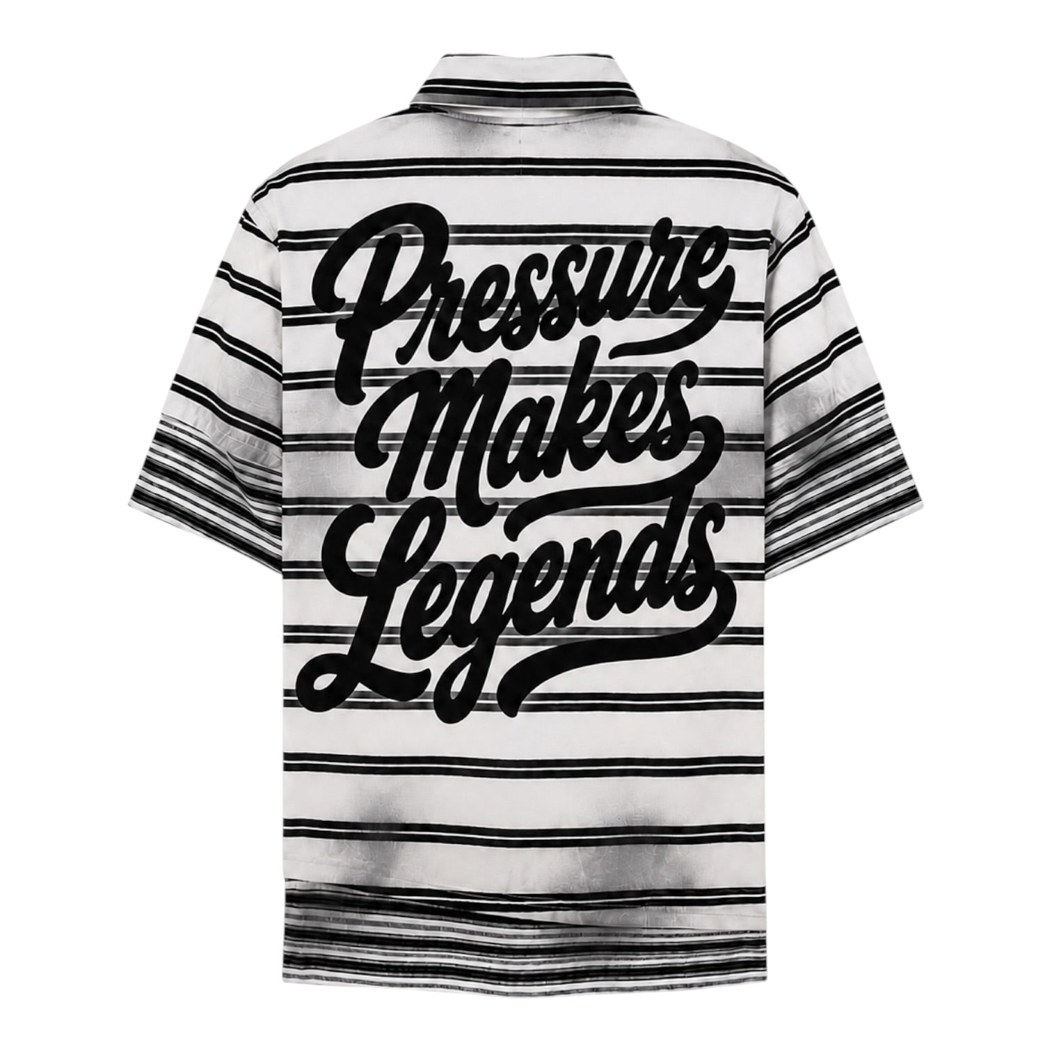 Pressure Makes Legends” Striped Polo