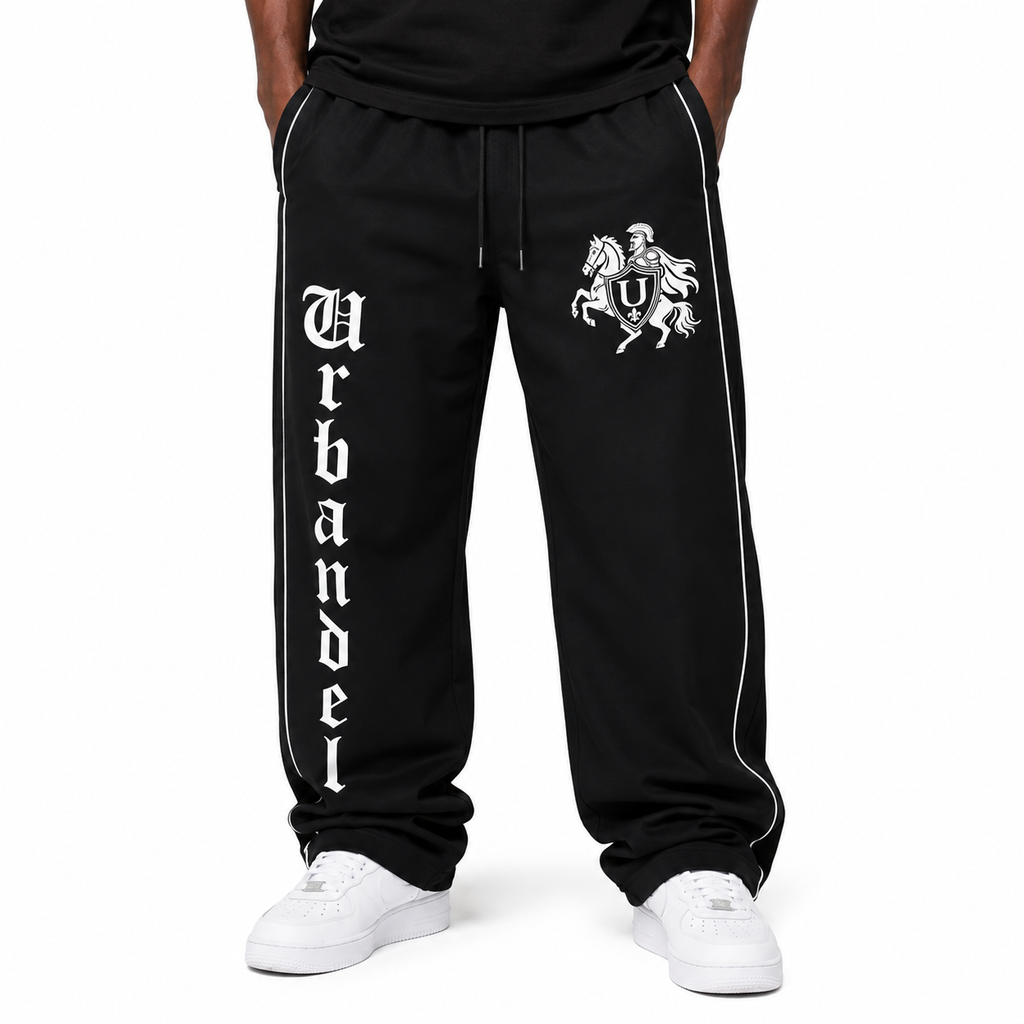 Unknown Warrior Wide-Leg Track Pants – Black